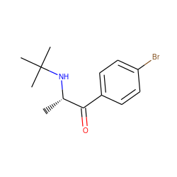 C[C@H](NC(C)(C)C)C(=O)c1ccc(Br)cc1 ZINC000041609133