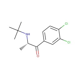 C[C@H](NC(C)(C)C)C(=O)c1ccc(Cl)c(Cl)c1 ZINC000041610005