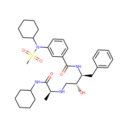 C[C@H](NC[C@@H](O)[C@H](Cc1ccccc1)NC(=O)c1cccc(N(C2CCCCC2)S(C)(=O)=O)c1)C(=O)NC1CCCCC1 ZINC000058581525