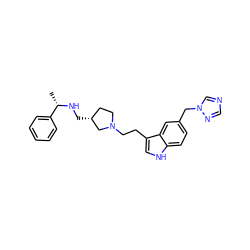 C[C@H](NC[C@@H]1CCN(CCc2c[nH]c3ccc(Cn4cncn4)cc23)C1)c1ccccc1 ZINC000013794109