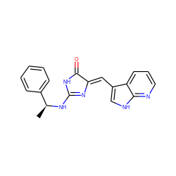 C[C@H](NC1=N/C(=C\c2c[nH]c3ncccc23)C(=O)N1)c1ccccc1 ZINC000040834553