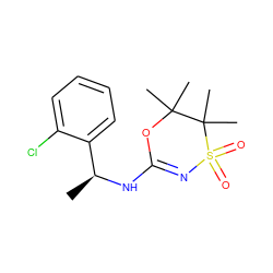 C[C@H](NC1=NS(=O)(=O)C(C)(C)C(C)(C)O1)c1ccccc1Cl ZINC000096273931