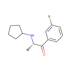 C[C@H](NC1CCCC1)C(=O)c1cccc(Br)c1 ZINC000045368146