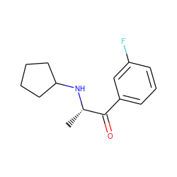 C[C@H](NC1CCCC1)C(=O)c1cccc(F)c1 ZINC000045390505