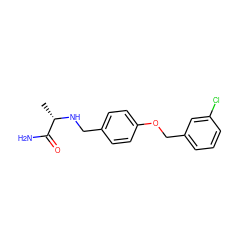 C[C@H](NCc1ccc(OCc2cccc(Cl)c2)cc1)C(N)=O ZINC000053006758