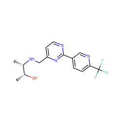 C[C@H](NCc1ccnc(-c2ccc(C(F)(F)F)nc2)n1)[C@@H](C)O ZINC000204407987