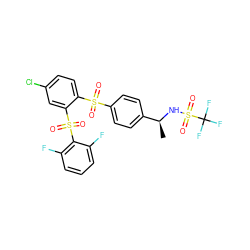 C[C@H](NS(=O)(=O)C(F)(F)F)c1ccc(S(=O)(=O)c2ccc(Cl)cc2S(=O)(=O)c2c(F)cccc2F)cc1 ZINC000028898670