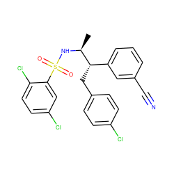 C[C@H](NS(=O)(=O)c1cc(Cl)ccc1Cl)[C@@H](Cc1ccc(Cl)cc1)c1cccc(C#N)c1 ZINC000028704971