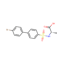 C[C@H](NS(=O)(=O)c1ccc(-c2ccc(Br)cc2)cc1)C(=O)O ZINC000013803844