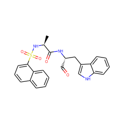 C[C@H](NS(=O)(=O)c1cccc2ccccc12)C(=O)N[C@@H](C=O)Cc1c[nH]c2ccccc12 ZINC000027435372