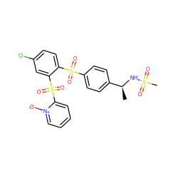 C[C@H](NS(C)(=O)=O)c1ccc(S(=O)(=O)c2ccc(Cl)cc2S(=O)(=O)c2cccc[n+]2[O-])cc1 ZINC000028898261