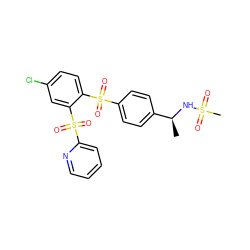 C[C@H](NS(C)(=O)=O)c1ccc(S(=O)(=O)c2ccc(Cl)cc2S(=O)(=O)c2ccccn2)cc1 ZINC000028898255