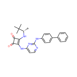 C[C@H](Nc1c(Nc2ccnc(Nc3ccc(-c4ccccc4)cc3)n2)c(=O)c1=O)C(C)(C)C ZINC000101595948