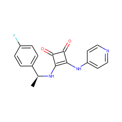 C[C@H](Nc1c(Nc2ccncc2)c(=O)c1=O)c1ccc(F)cc1 ZINC000100081615