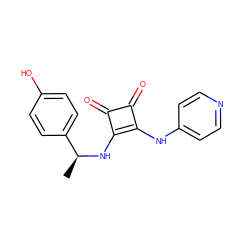 C[C@H](Nc1c(Nc2ccncc2)c(=O)c1=O)c1ccc(O)cc1 ZINC000100081622