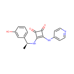 C[C@H](Nc1c(Nc2ccncc2)c(=O)c1=O)c1cccc(O)c1 ZINC000100081582