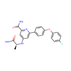 C[C@H](Nc1cc(C(N)=O)nc(-c2ccc(Oc3ccc(F)cc3)cc2)c1)C(N)=O ZINC000114592945