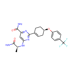C[C@H](Nc1cc(C(N)=O)nc(C2=CC[C@H](Oc3ccc(C(F)(F)F)cc3)CC2)n1)C(N)=O ZINC000142365502