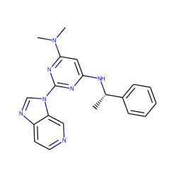 C[C@H](Nc1cc(N(C)C)nc(-n2cnc3ccncc32)n1)c1ccccc1 ZINC000036348912