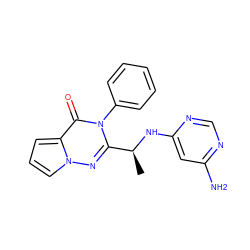 C[C@H](Nc1cc(N)ncn1)c1nn2cccc2c(=O)n1-c1ccccc1 ZINC000205592131