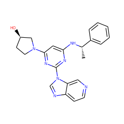 C[C@H](Nc1cc(N2CC[C@@H](O)C2)nc(-n2cnc3ccncc32)n1)c1ccccc1 ZINC000036348921