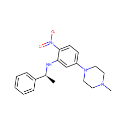 C[C@H](Nc1cc(N2CCN(C)CC2)ccc1[N+](=O)[O-])c1ccccc1 ZINC000004117519