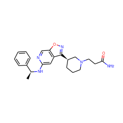 C[C@H](Nc1cc2c([C@@H]3CCCN(CCC(N)=O)C3)noc2cn1)c1ccccc1 ZINC000040423843