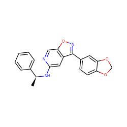 C[C@H](Nc1cc2c(-c3ccc4c(c3)OCO4)noc2cn1)c1ccccc1 ZINC000040424450