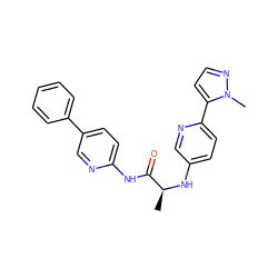 C[C@H](Nc1ccc(-c2ccnn2C)nc1)C(=O)Nc1ccc(-c2ccccc2)cn1 ZINC000221169704