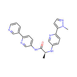 C[C@H](Nc1ccc(-c2ccnn2C)nc1)C(=O)Nc1ccc(-c2cccnc2)nc1 ZINC000221370846