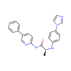 C[C@H](Nc1ccc(-n2ccnc2)cc1)C(=O)Nc1ccc(-c2ccccc2)cn1 ZINC000221264953