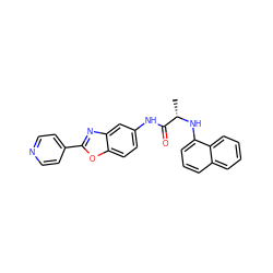 C[C@H](Nc1cccc2ccccc12)C(=O)Nc1ccc2oc(-c3ccncc3)nc2c1 ZINC000095602092