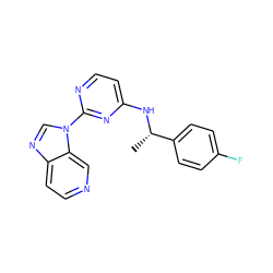 C[C@H](Nc1ccnc(-n2cnc3ccncc32)n1)c1ccc(F)cc1 ZINC000036348857