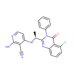 C[C@H](Nc1ccnc(N)c1C#N)c1nc2cccc(Cl)c2c(=O)n1-c1ccccc1 ZINC000653899347