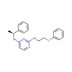 C[C@H](Nc1ccnc(NCCOc2ccccc2)n1)c1ccccc1 ZINC000028369834