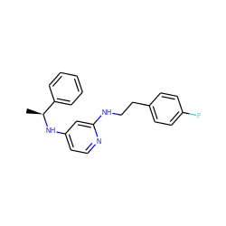 C[C@H](Nc1ccnc(NCCc2ccc(F)cc2)c1)c1ccccc1 ZINC000028362574