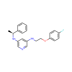 C[C@H](Nc1cncc(NCCOc2ccc(F)cc2)c1)c1ccccc1 ZINC000028367702