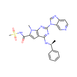 C[C@H](Nc1nc(-n2cnc3ccncc32)nc2c1cc(C(=O)NS(C)(=O)=O)n2C)c1ccccc1 ZINC000028822406