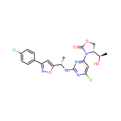 C[C@H](Nc1nc(Cl)cc(N2C(=O)OC[C@@H]2[C@@H](C)O)n1)c1cc(-c2ccc(Cl)cc2)no1 ZINC000221672678