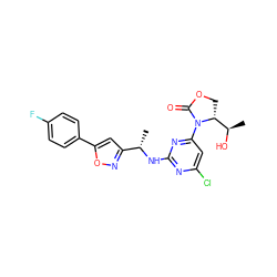 C[C@H](Nc1nc(Cl)cc(N2C(=O)OC[C@@H]2[C@@H](C)O)n1)c1cc(-c2ccc(F)cc2)on1 ZINC000221672831