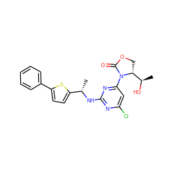 C[C@H](Nc1nc(Cl)cc(N2C(=O)OC[C@@H]2[C@@H](C)O)n1)c1ccc(-c2ccccc2)s1 ZINC000226141024