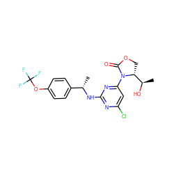 C[C@H](Nc1nc(Cl)cc(N2C(=O)OC[C@@H]2[C@@H](C)O)n1)c1ccc(OC(F)(F)F)cc1 ZINC000221908253