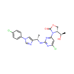 C[C@H](Nc1nc(Cl)cc(N2C(=O)OC[C@@H]2[C@@H](C)O)n1)c1cn(-c2ccc(Cl)cc2)cn1 ZINC000214013325