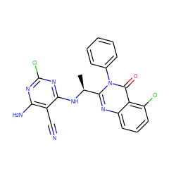 C[C@H](Nc1nc(Cl)nc(N)c1C#N)c1nc2cccc(Cl)c2c(=O)n1-c1ccccc1 ZINC000653886891