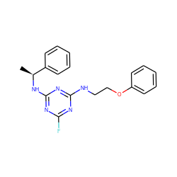 C[C@H](Nc1nc(F)nc(NCCOc2ccccc2)n1)c1ccccc1 ZINC000028336917