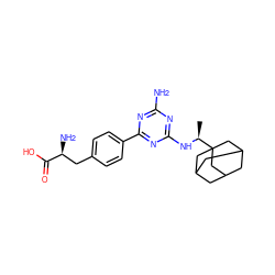 C[C@H](Nc1nc(N)nc(-c2ccc(C[C@H](N)C(=O)O)cc2)n1)C12CC3CC(CC(C3)C1)C2 ZINC000045245772