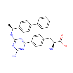 C[C@H](Nc1nc(N)nc(-c2ccc(C[C@H](N)C(=O)O)cc2)n1)c1ccc(-c2ccccc2)cc1 ZINC000045255520