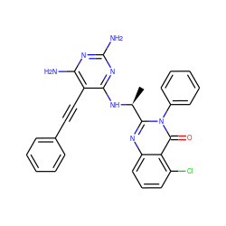 C[C@H](Nc1nc(N)nc(N)c1C#Cc1ccccc1)c1nc2cccc(Cl)c2c(=O)n1-c1ccccc1 ZINC000209612525