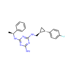 C[C@H](Nc1nc(N)nc(NC[C@H]2C[C@@H]2c2ccc(F)cc2)n1)c1ccccc1 ZINC000026479212