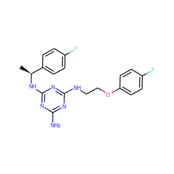 C[C@H](Nc1nc(N)nc(NCCOc2ccc(F)cc2)n1)c1ccc(F)cc1 ZINC000028362524